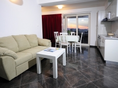 open plan kitchen with dining and living area