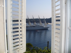 Sailing boat from window